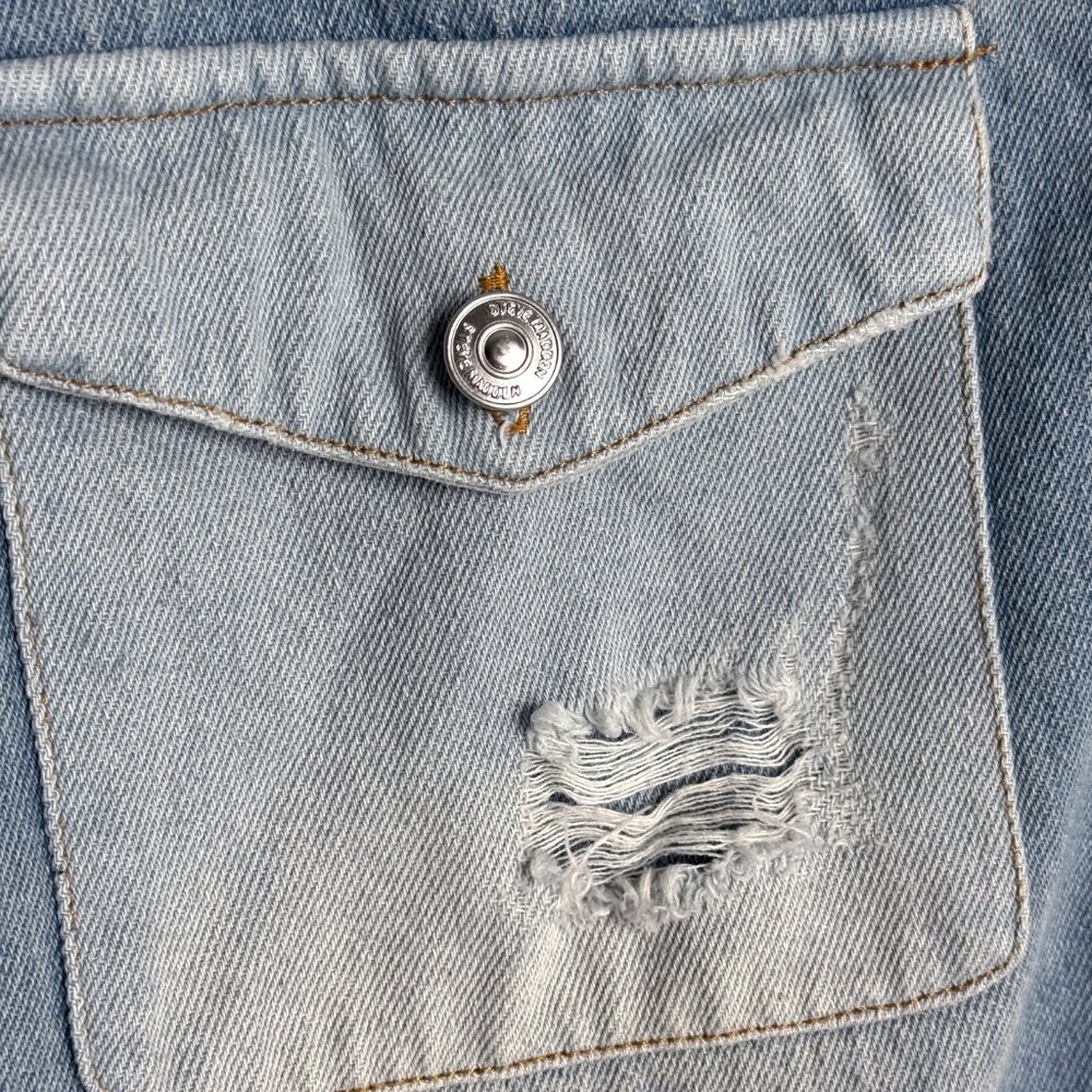 STEVE MADDEN DISTRESSED DENIM SHACKET BOHO COWGIRL SMALL - Picture 8 of 8